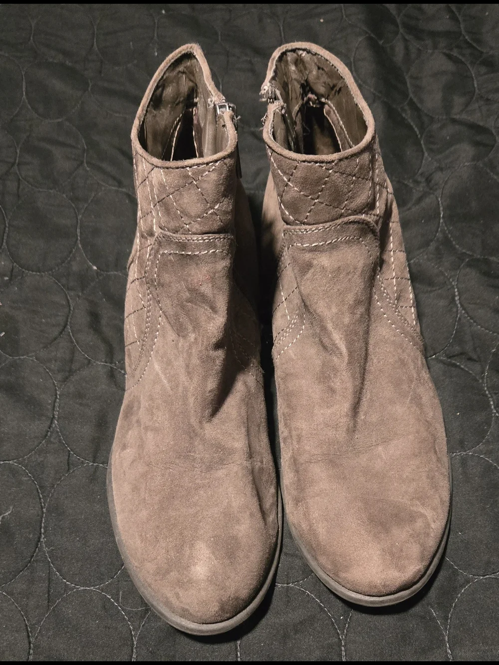 Women's Taupe Suede Ankle Boots - Classic Casual Style